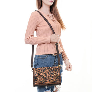 American Darling Crossbody Hand Tooled Genuine Western Leather Women Bag Handbag Purse |